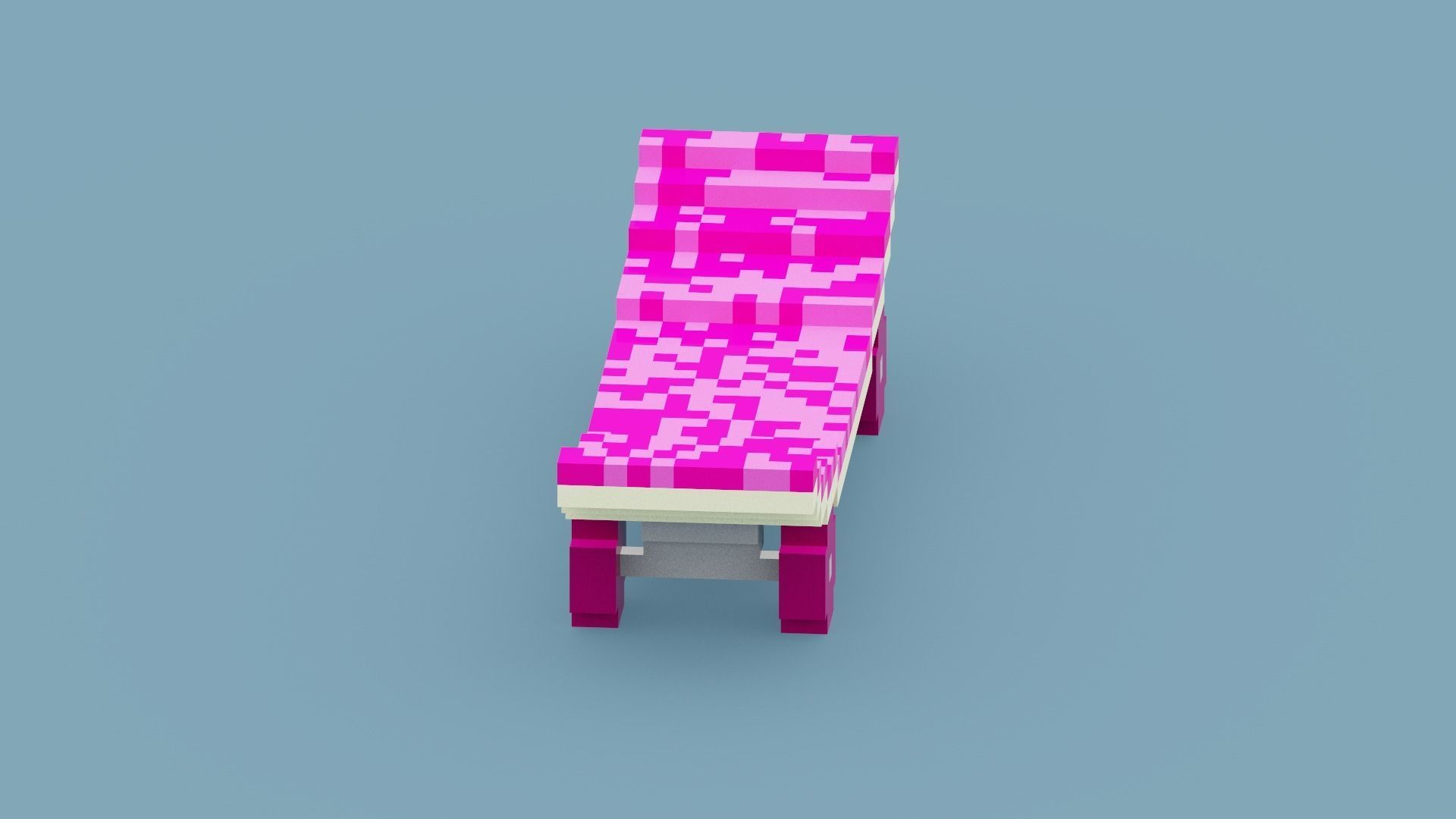 Voxel Pink Skateboard Low-poly 3D model_5