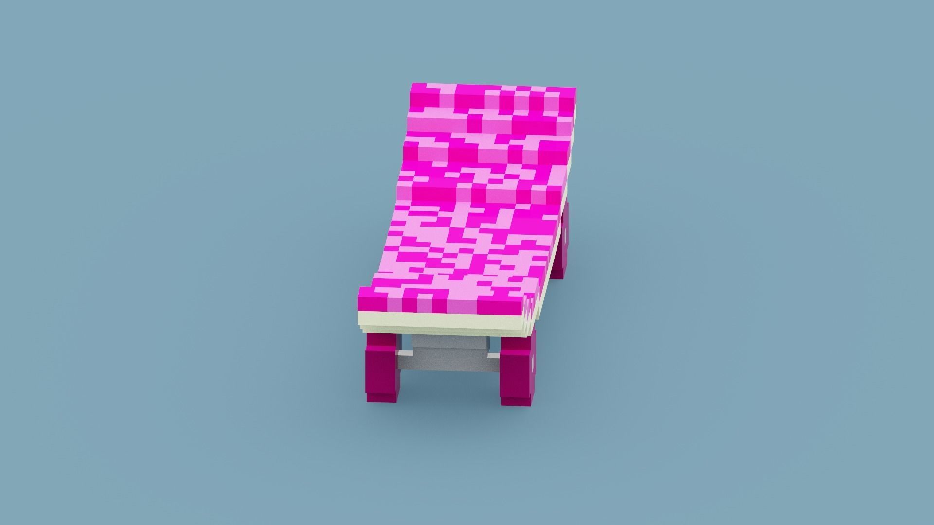 Voxel Pink Skateboard Low-poly 3D model_3