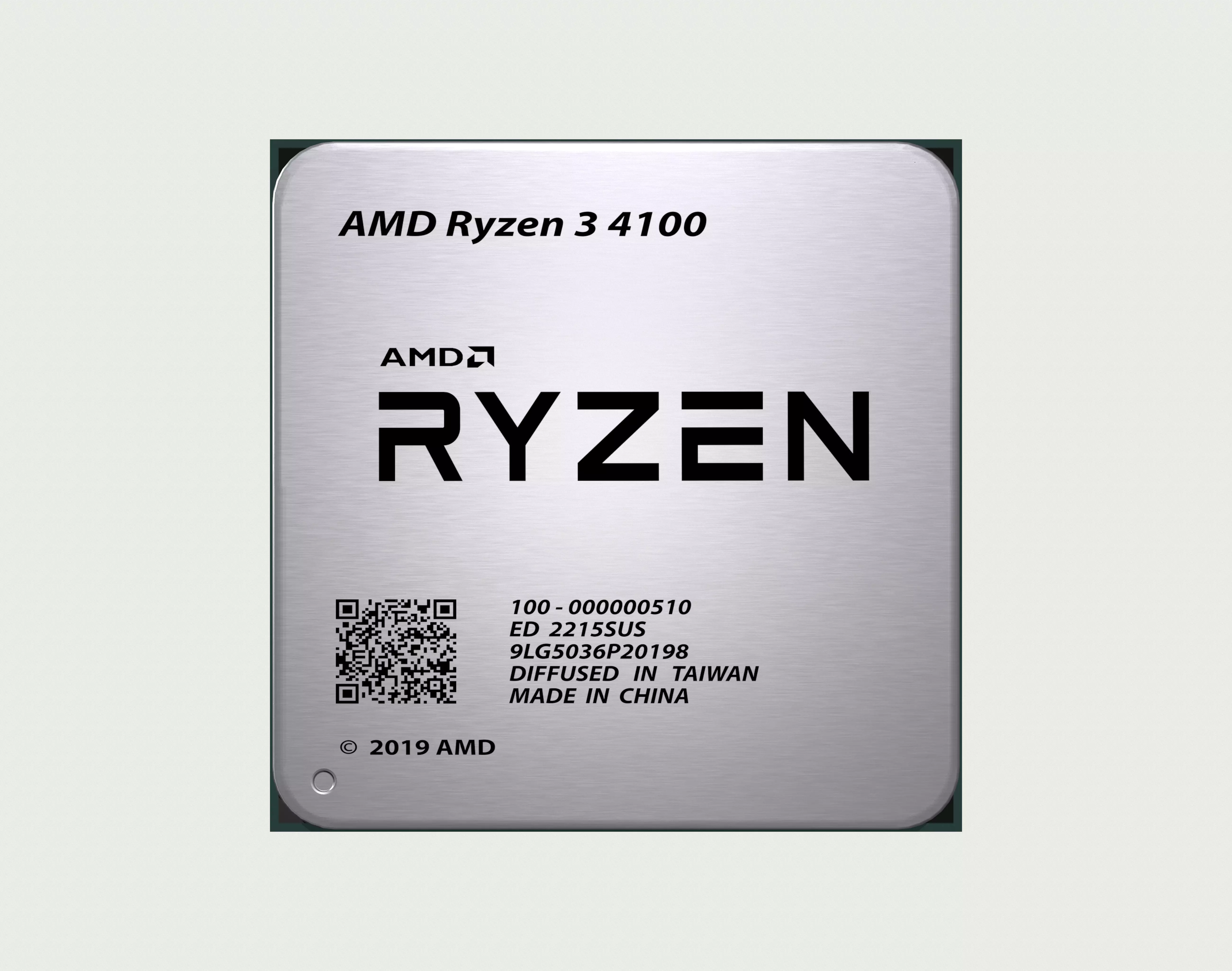 CPU AMD Ryzen 3 4100 Low-poly 3D model