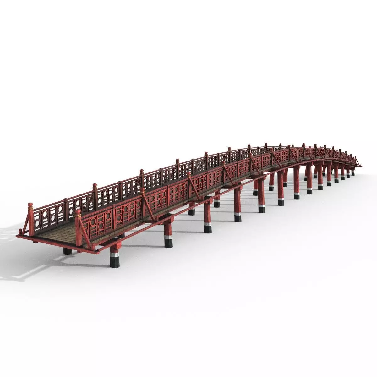 Asian bridge japanese Low-poly 3D model_0