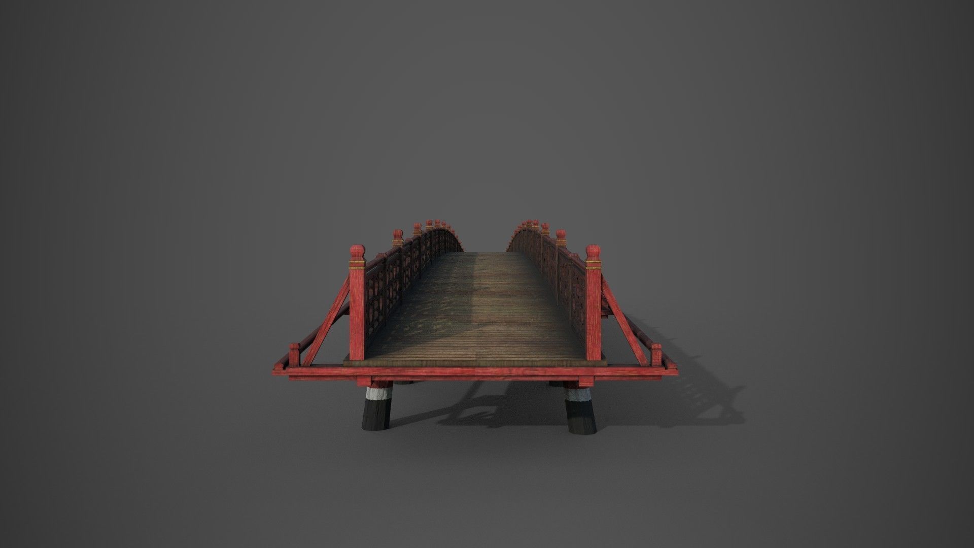 Asian bridge japanese Low-poly 3D model_1