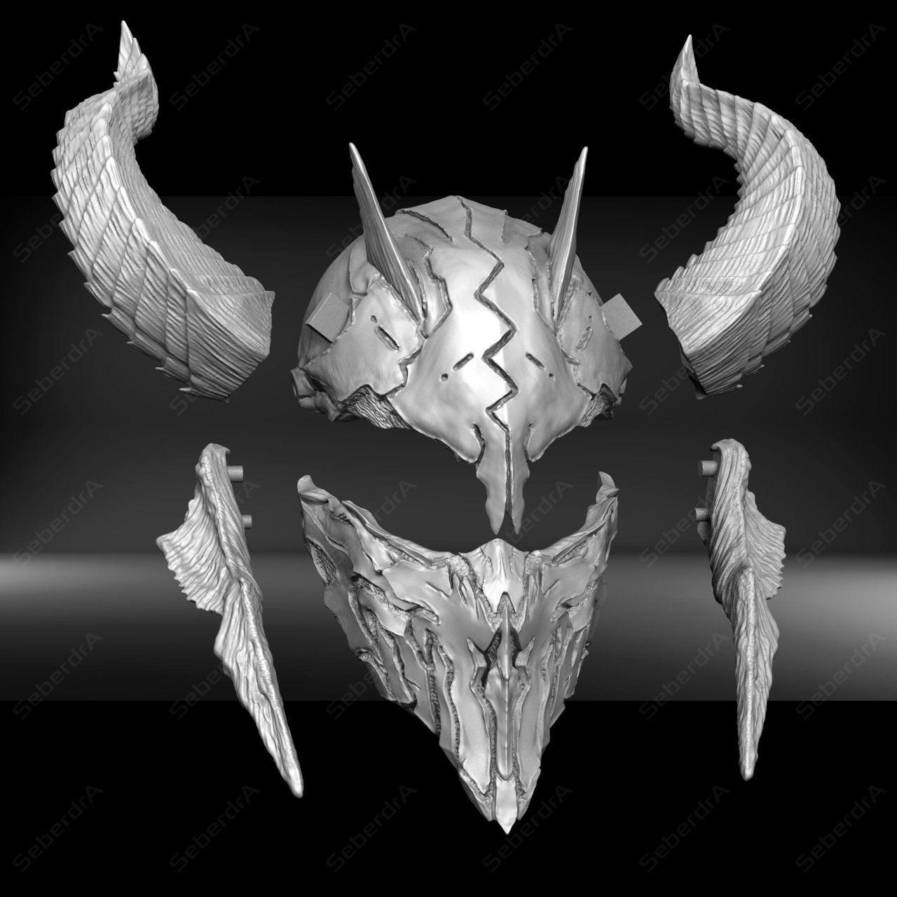 Evil mask STL for 3D print model_5