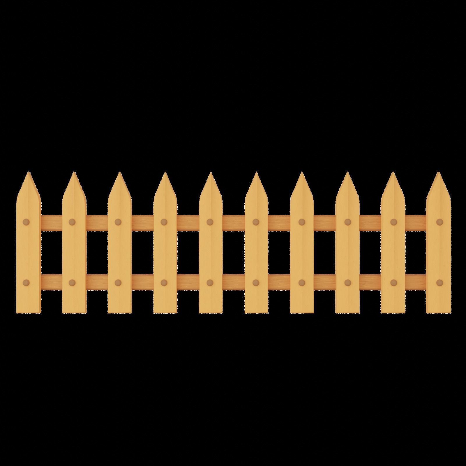 Fence near a river Low-poly 3D model_2