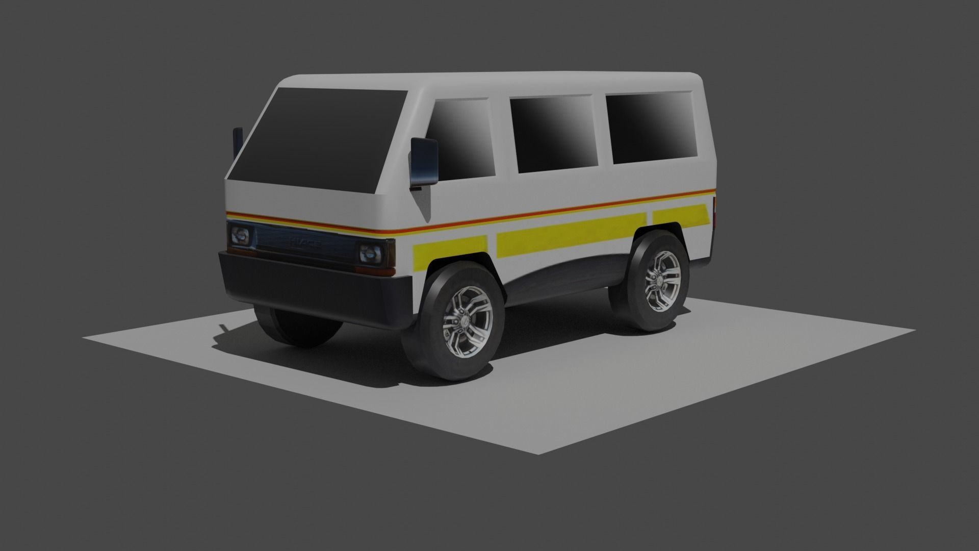 Low Poly Nissan Van Matatu Low-poly 3D model_1