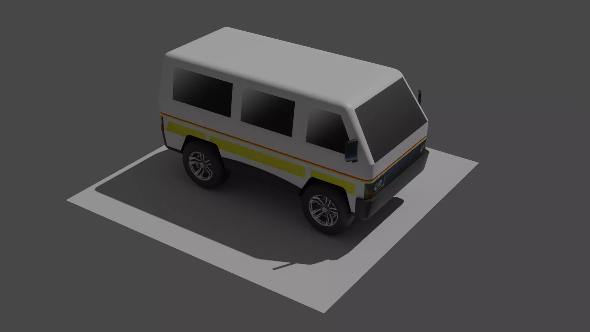 Low Poly Nissan Van Matatu Low-poly 3D model_0