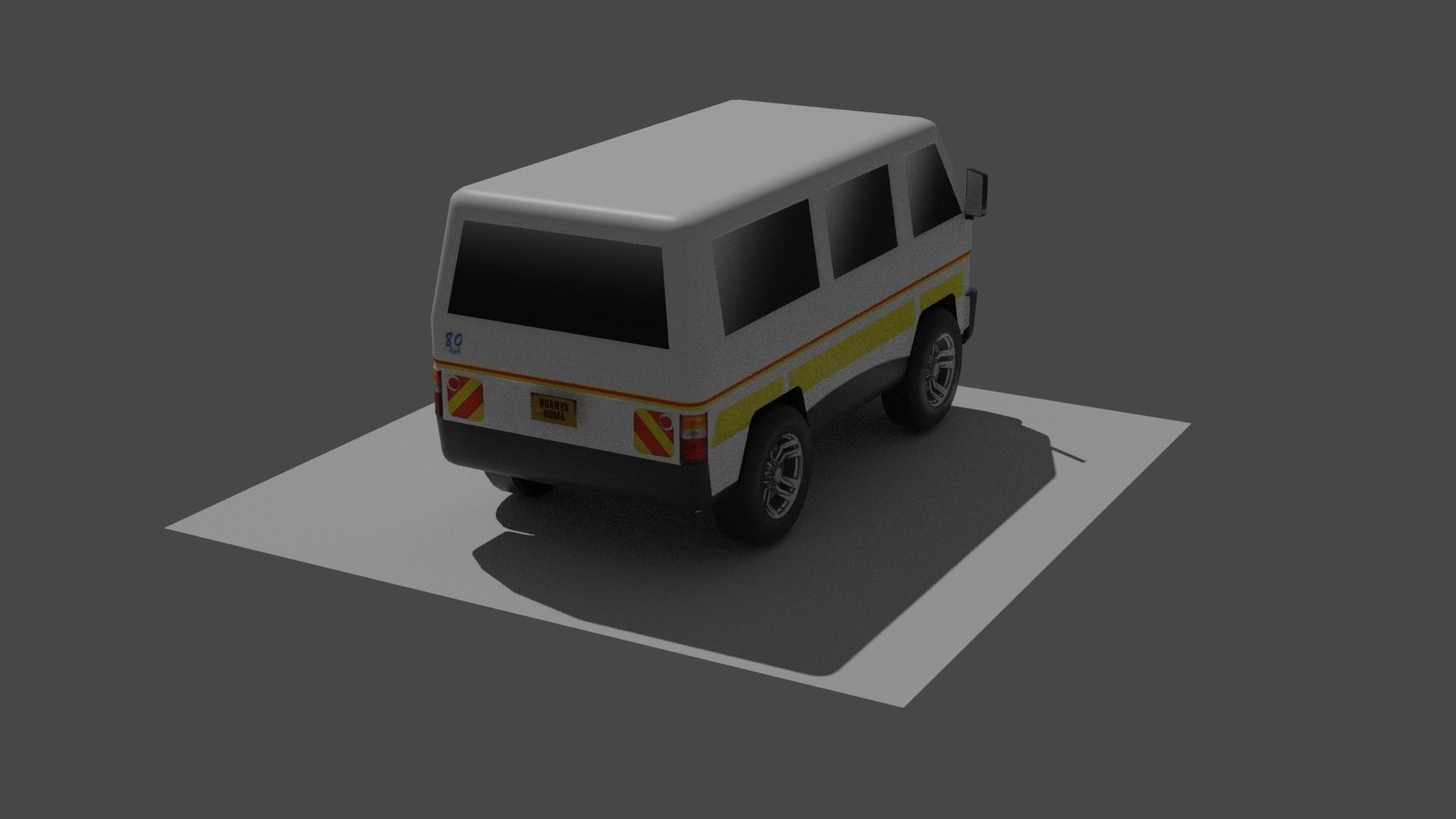 Low Poly Nissan Van Matatu Low-poly 3D model_2