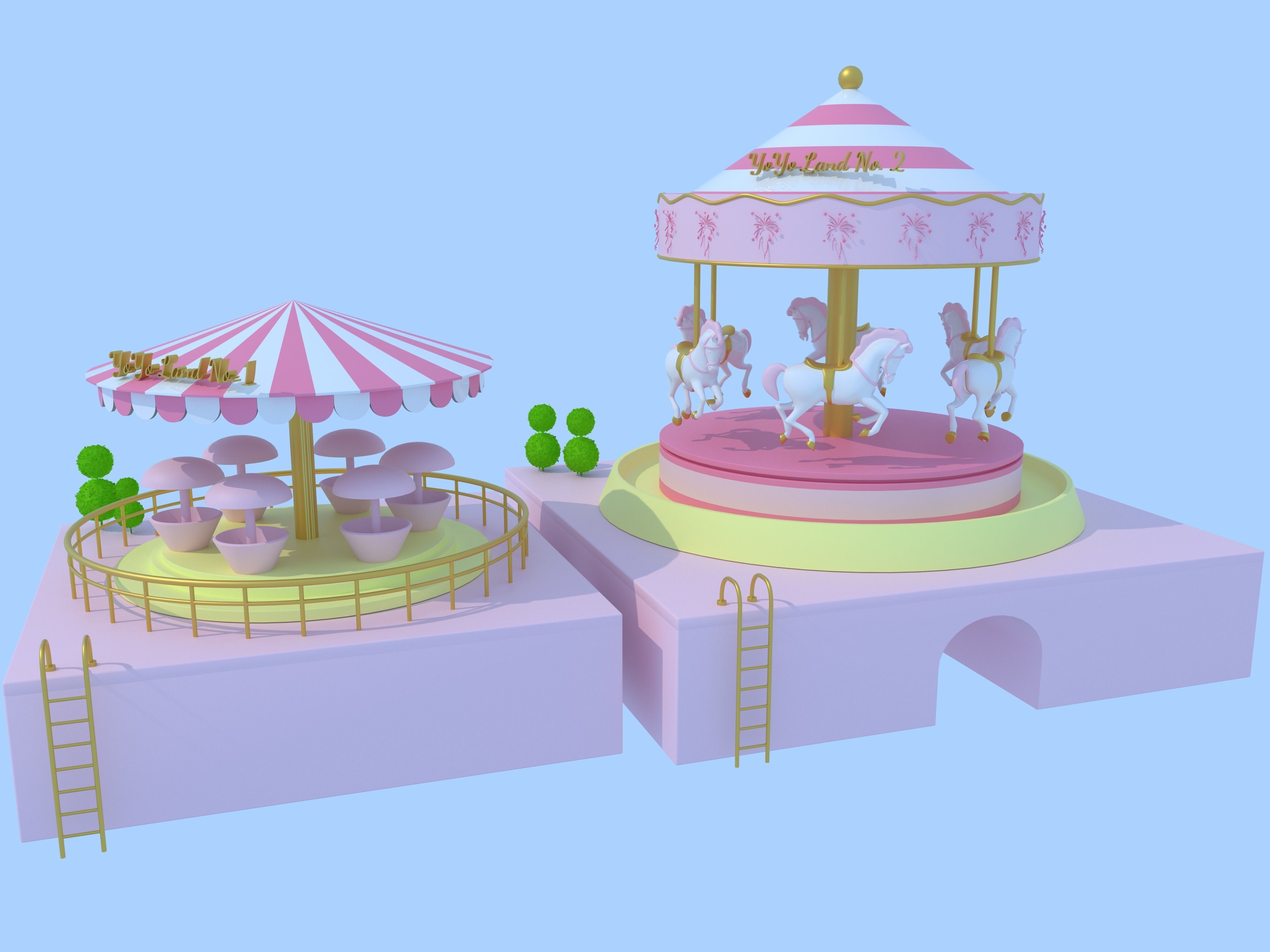 Cartoon Disneyland is fun and beautiful 3D model_5