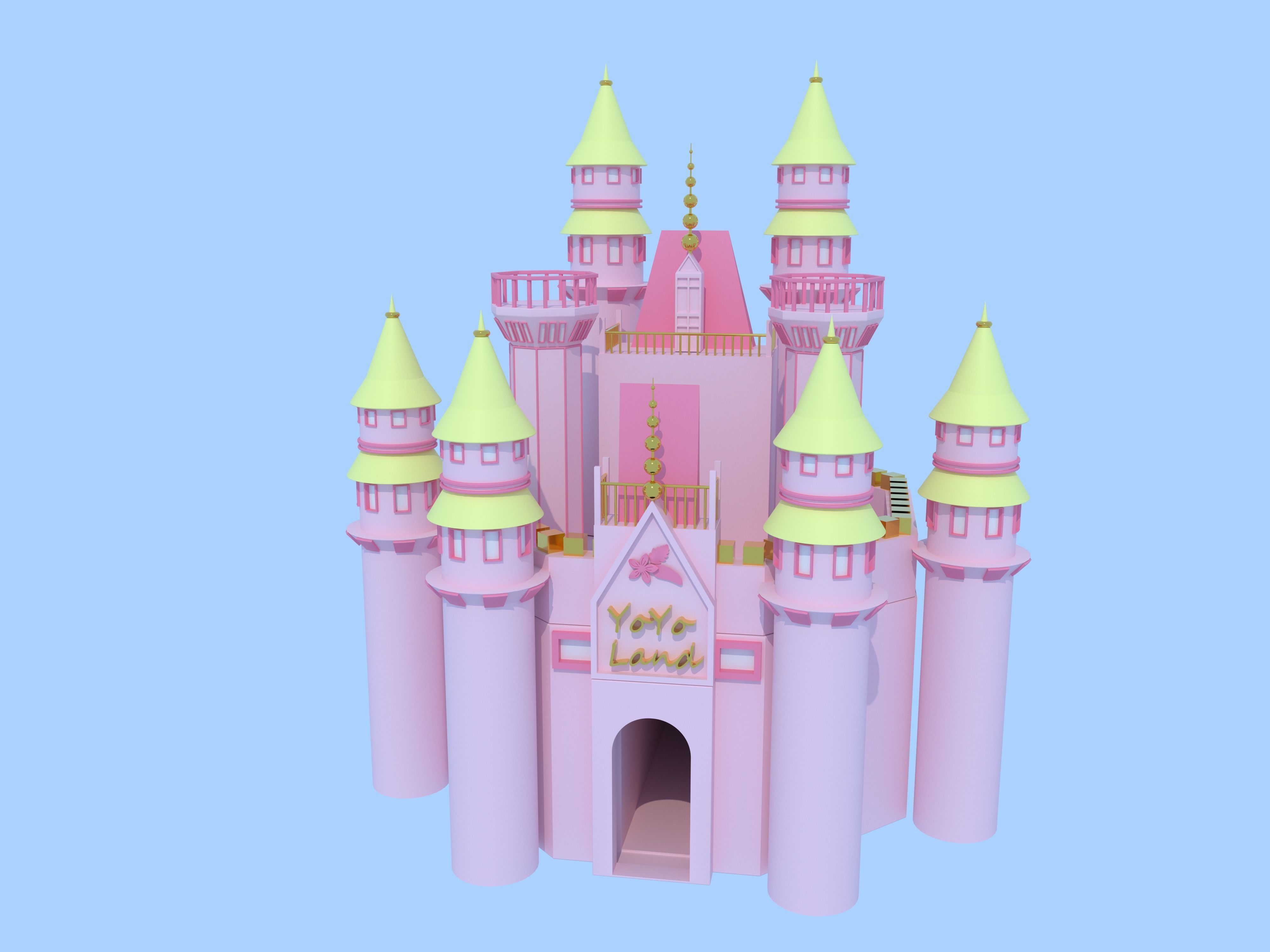 Cartoon Disneyland is fun and beautiful 3D model_3