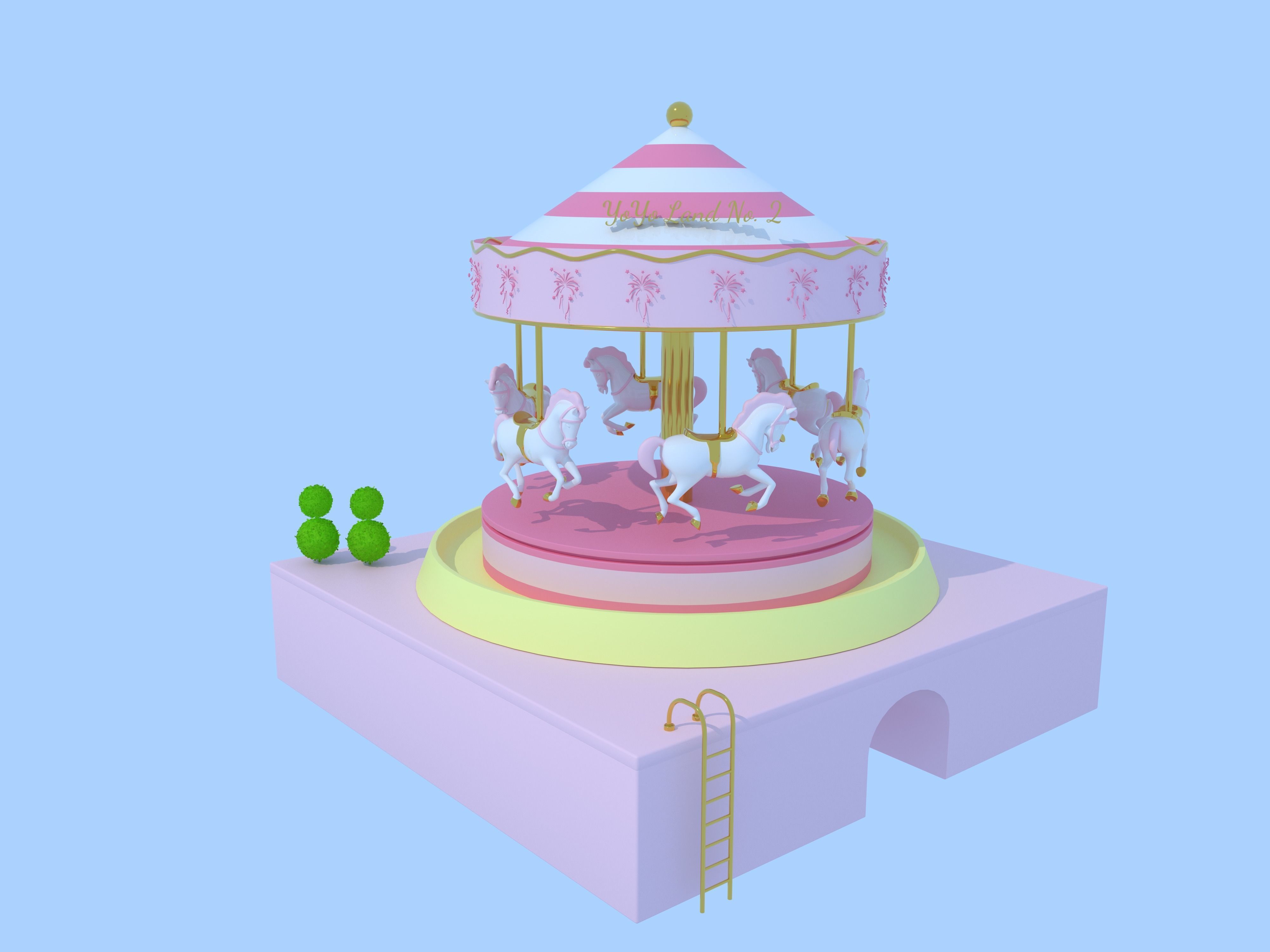 Cartoon Disneyland is fun and beautiful 3D model_6