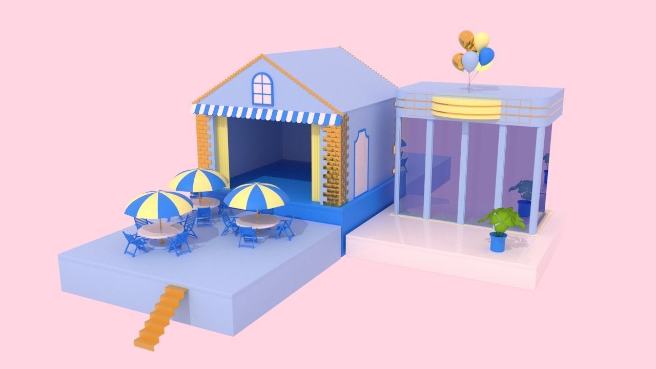 Cartoon Disneyland is fun and beautiful 3D model_9