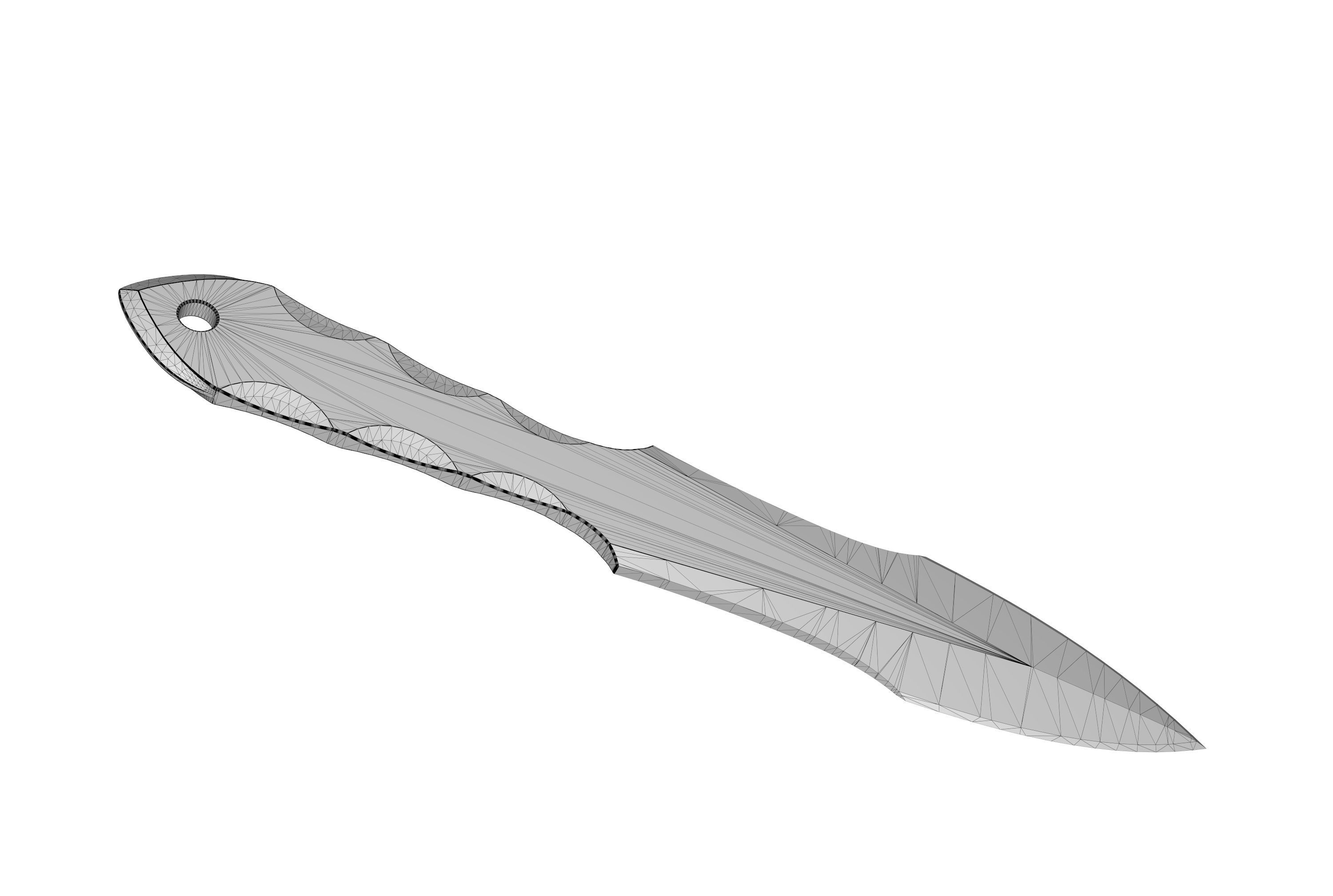 Throwing knife 3D print model_4