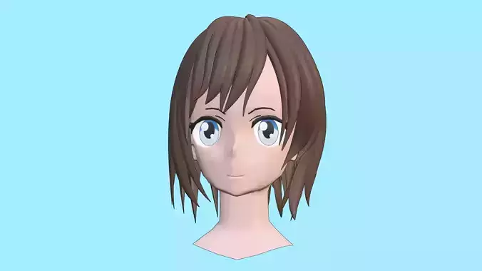 Simple Anime Girl Head and Hair Base