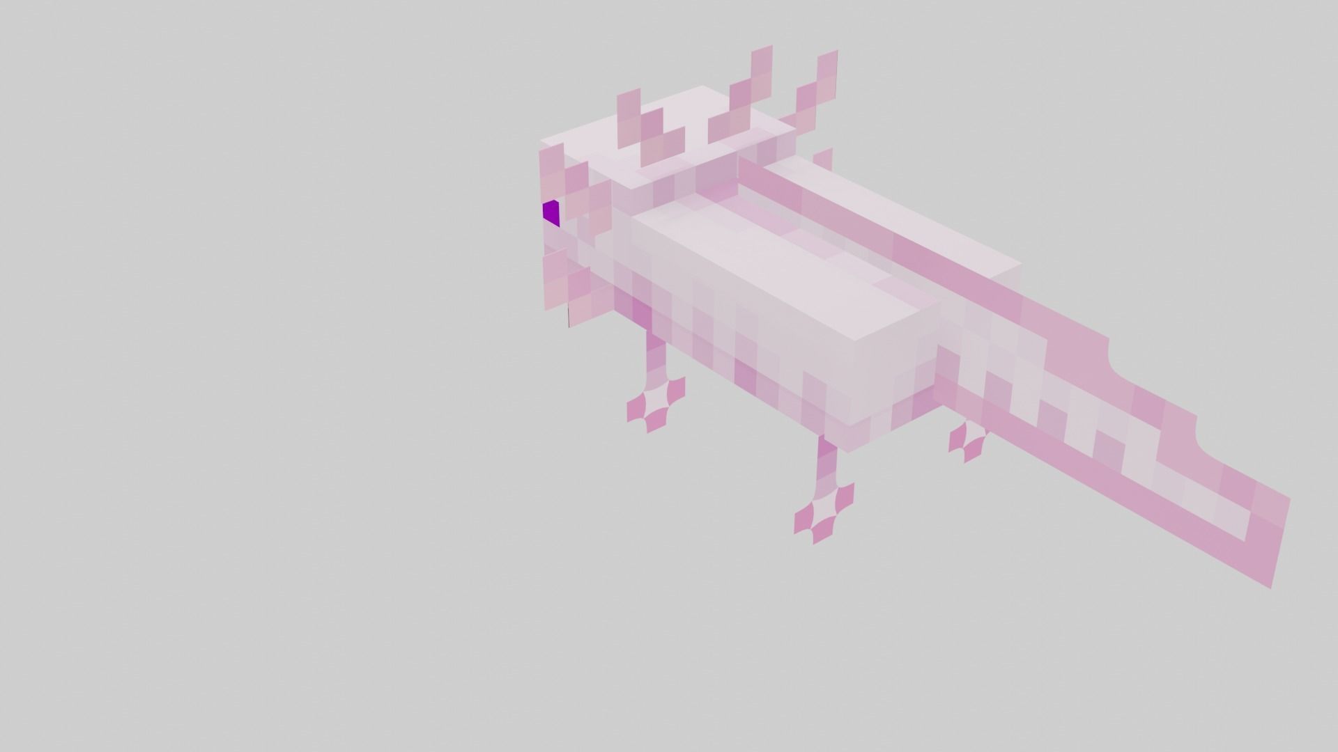 Mineraft Axolotl Rigged Low-poly 3D model_32