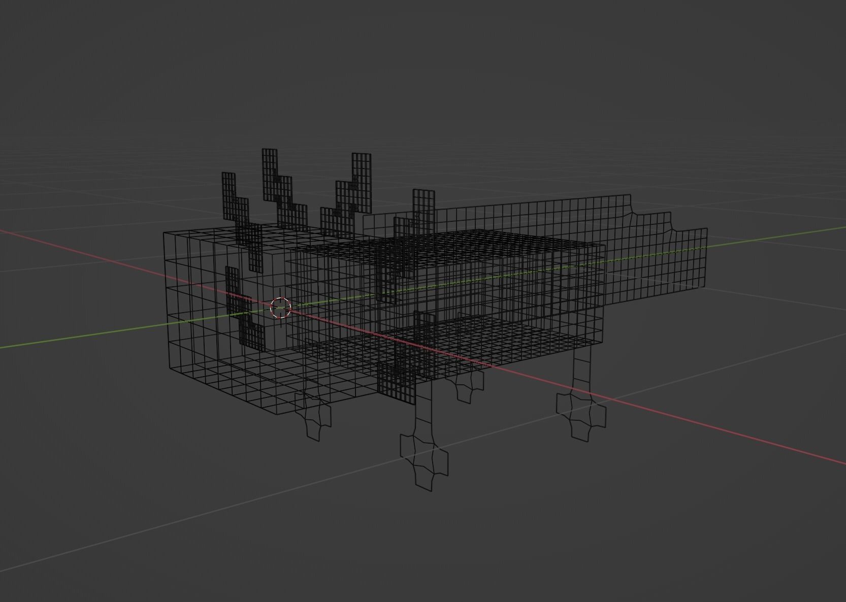 Mineraft Axolotl Rigged Low-poly 3D model_4