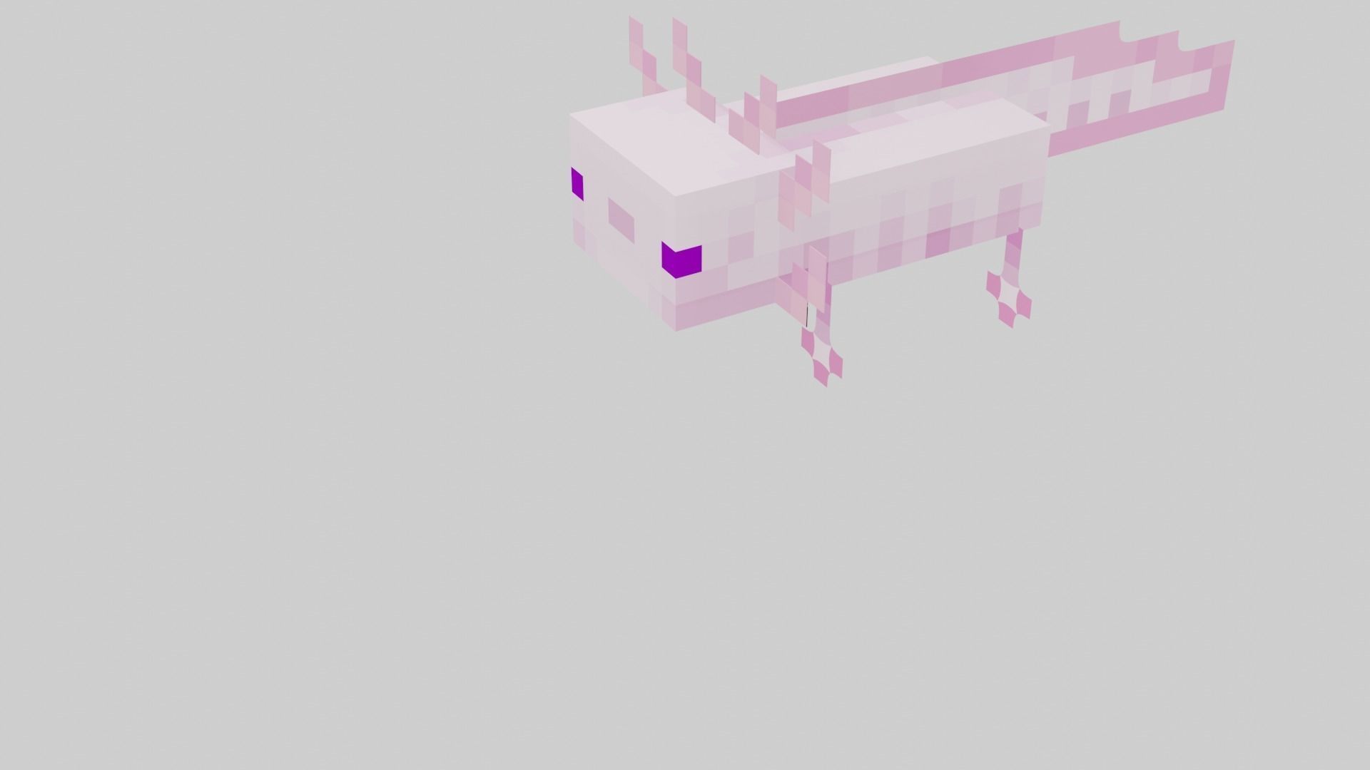 Mineraft Axolotl Rigged Low-poly 3D model_25