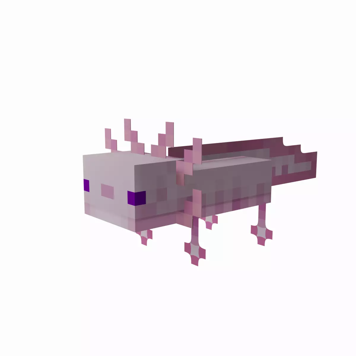 Mineraft Axolotl Rigged Low-poly 3D model_0