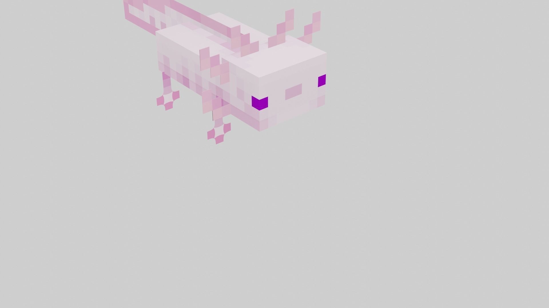 Mineraft Axolotl Rigged Low-poly 3D model_2