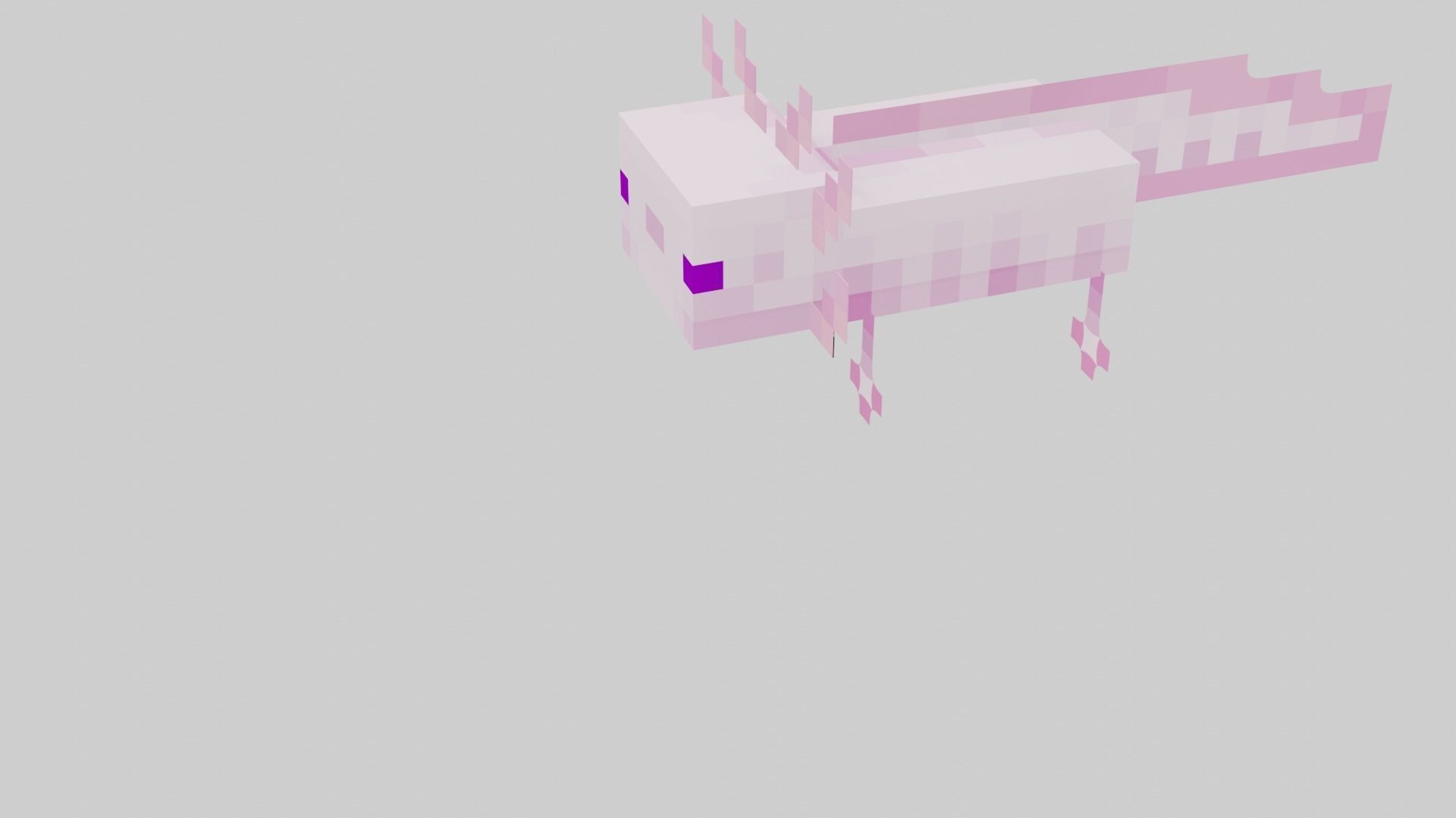 Mineraft Axolotl Rigged Low-poly 3D model_29