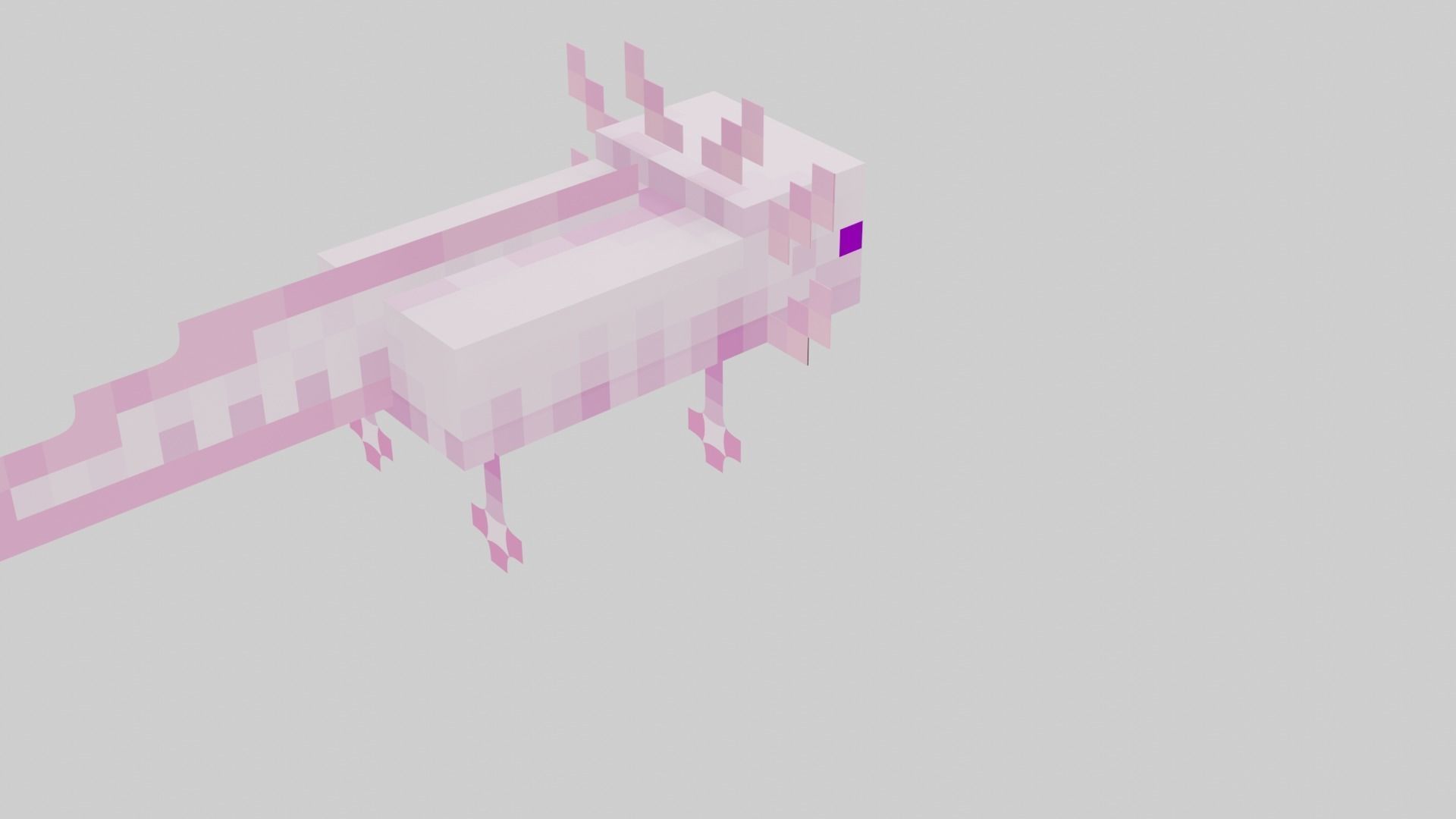 Mineraft Axolotl Rigged Low-poly 3D model_11