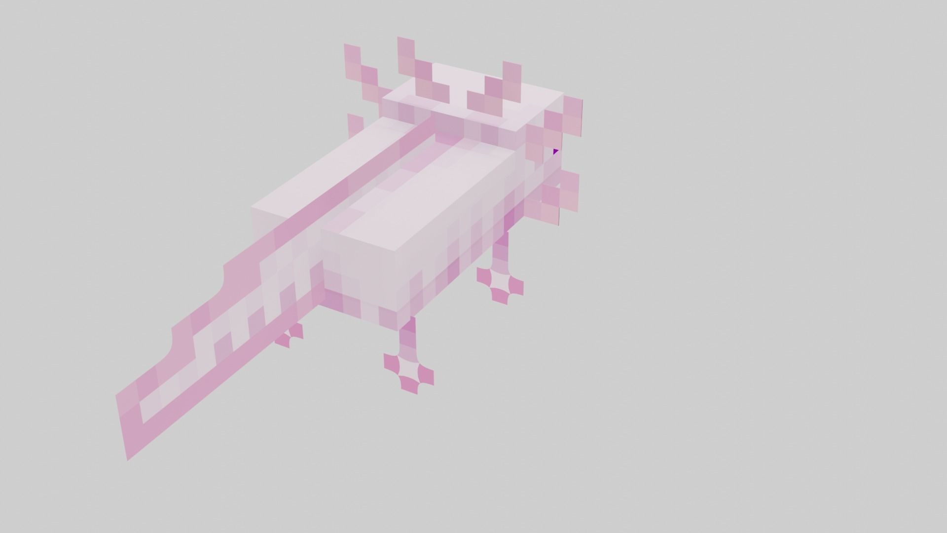 Mineraft Axolotl Rigged Low-poly 3D model_9