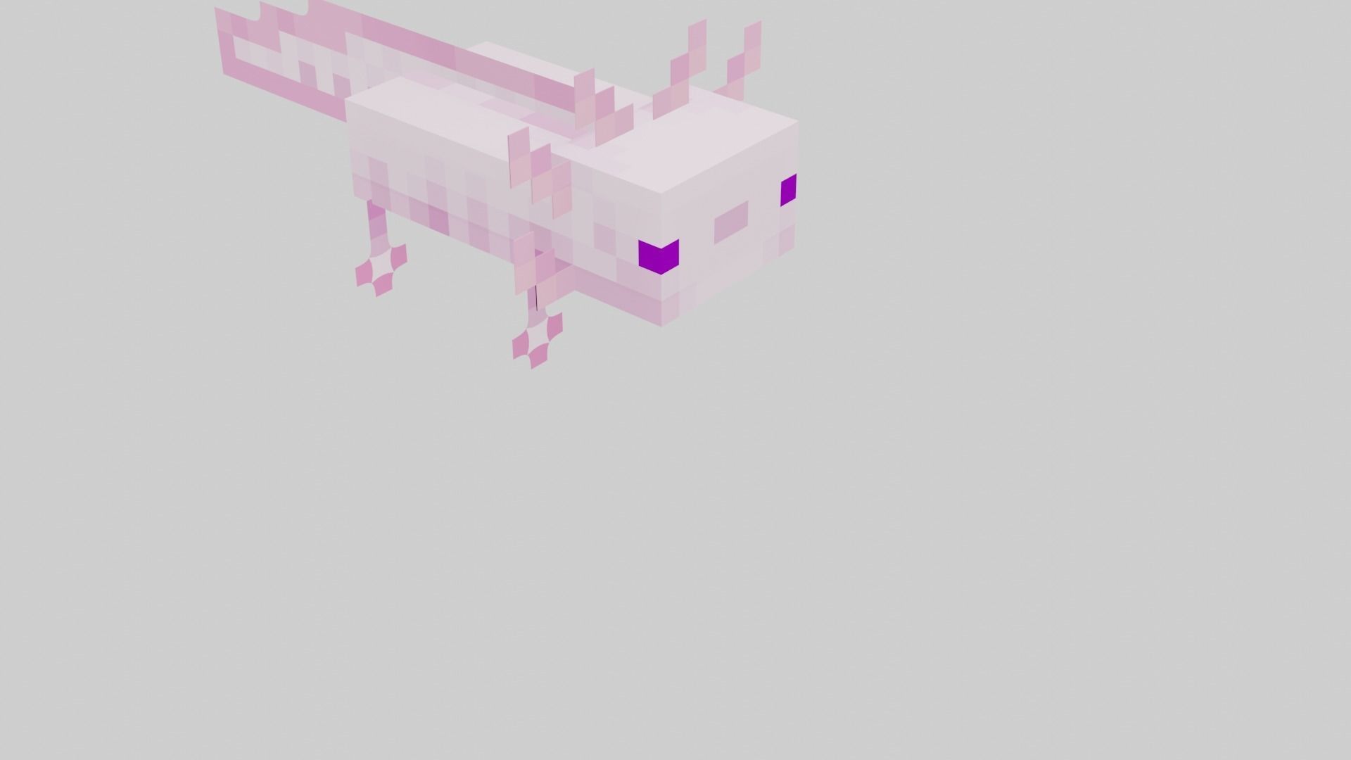 Mineraft Axolotl Rigged Low-poly 3D model_3