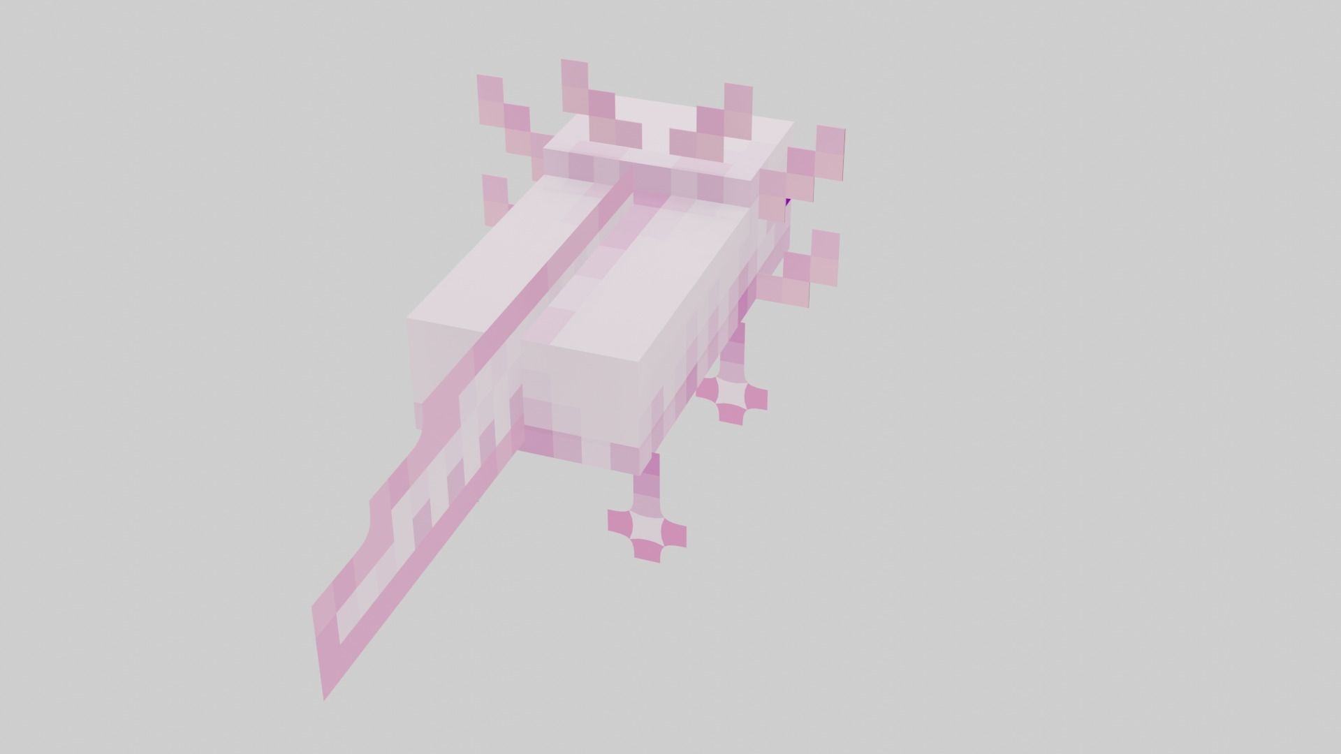 Mineraft Axolotl Rigged Low-poly 3D model_6