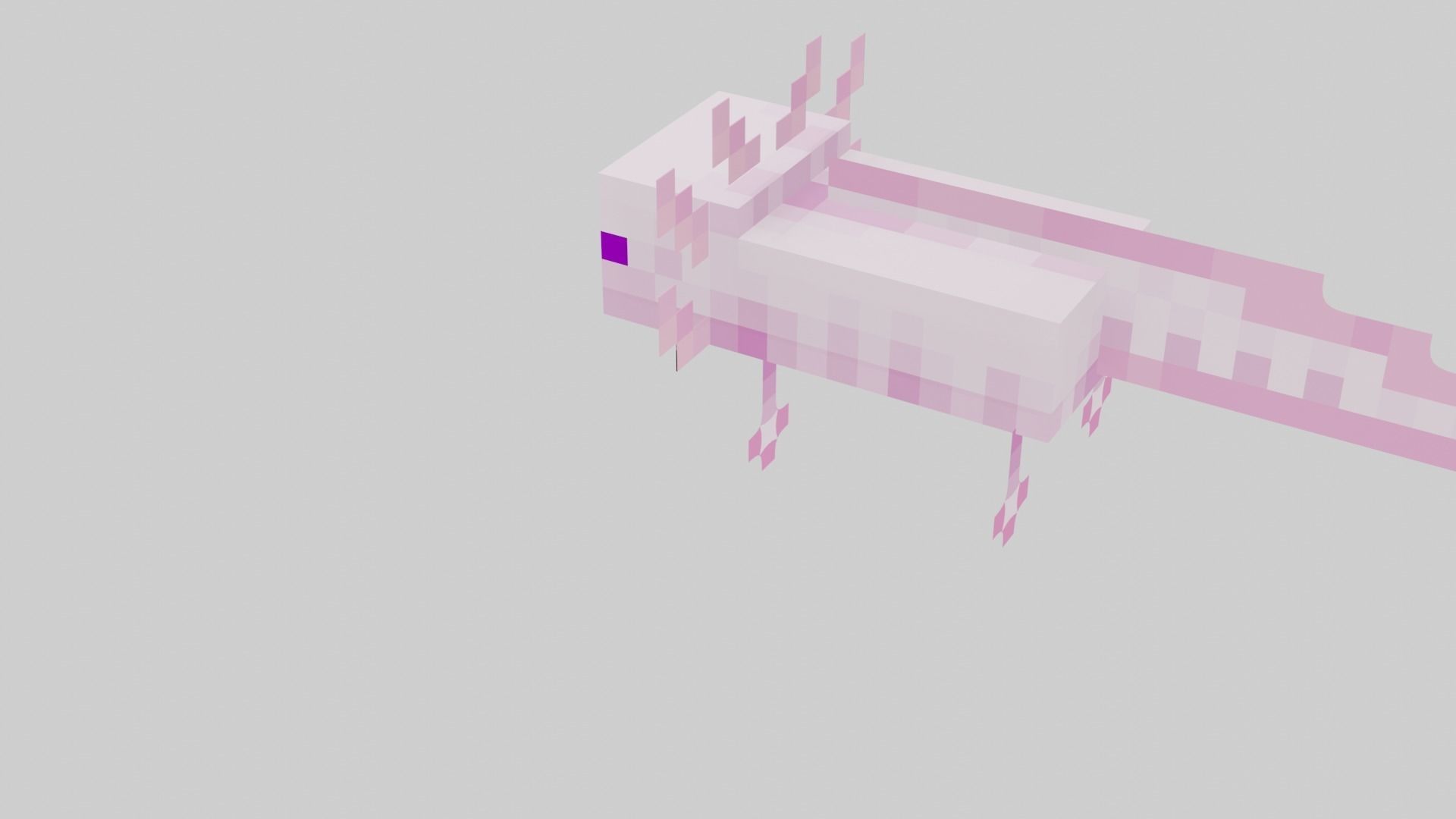 Mineraft Axolotl Rigged Low-poly 3D model_33