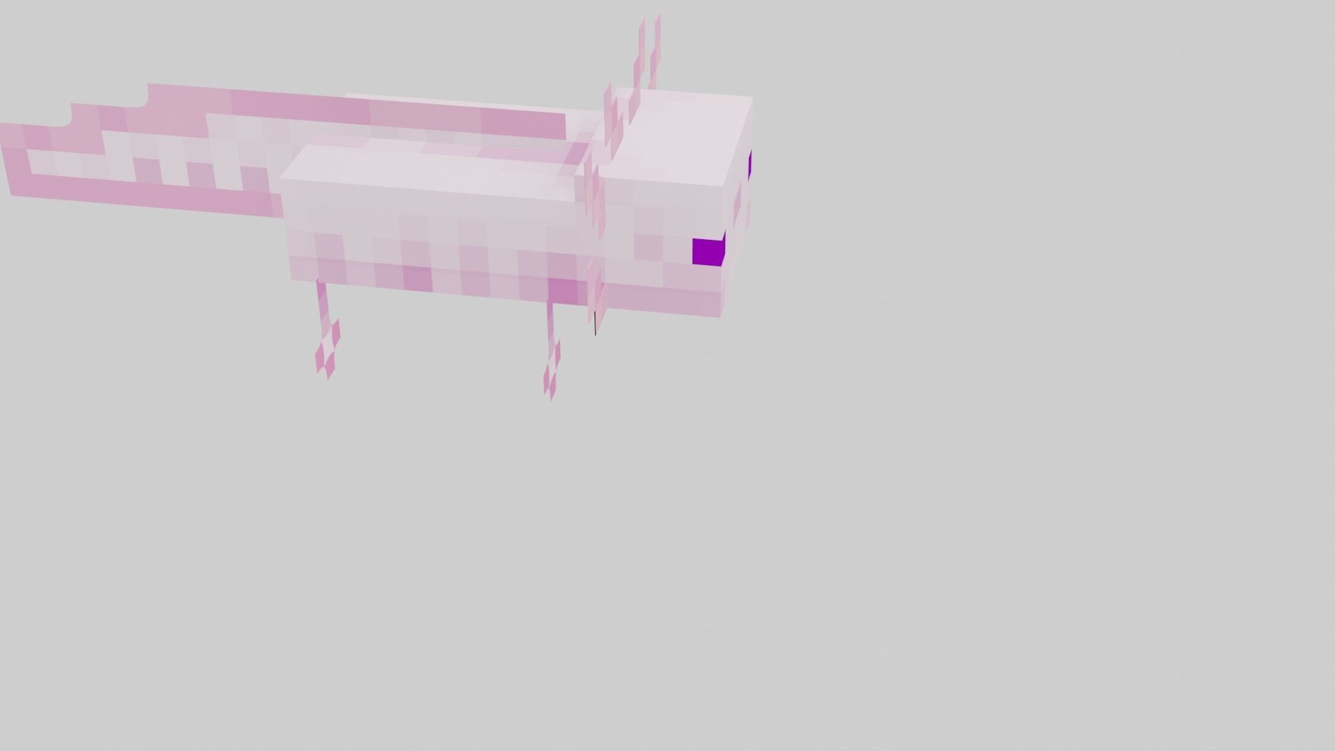 Mineraft Axolotl Rigged Low-poly 3D model_1