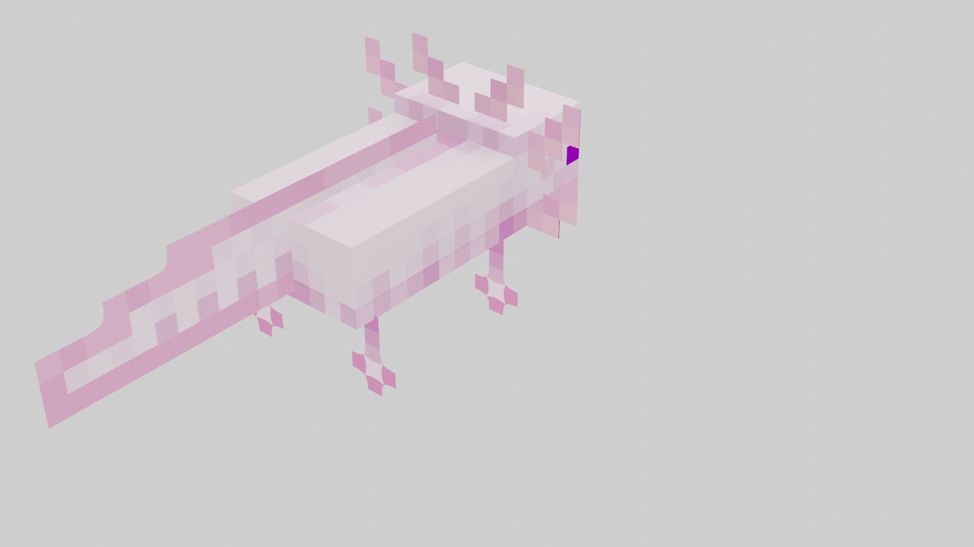 Mineraft Axolotl Rigged Low-poly 3D model_7