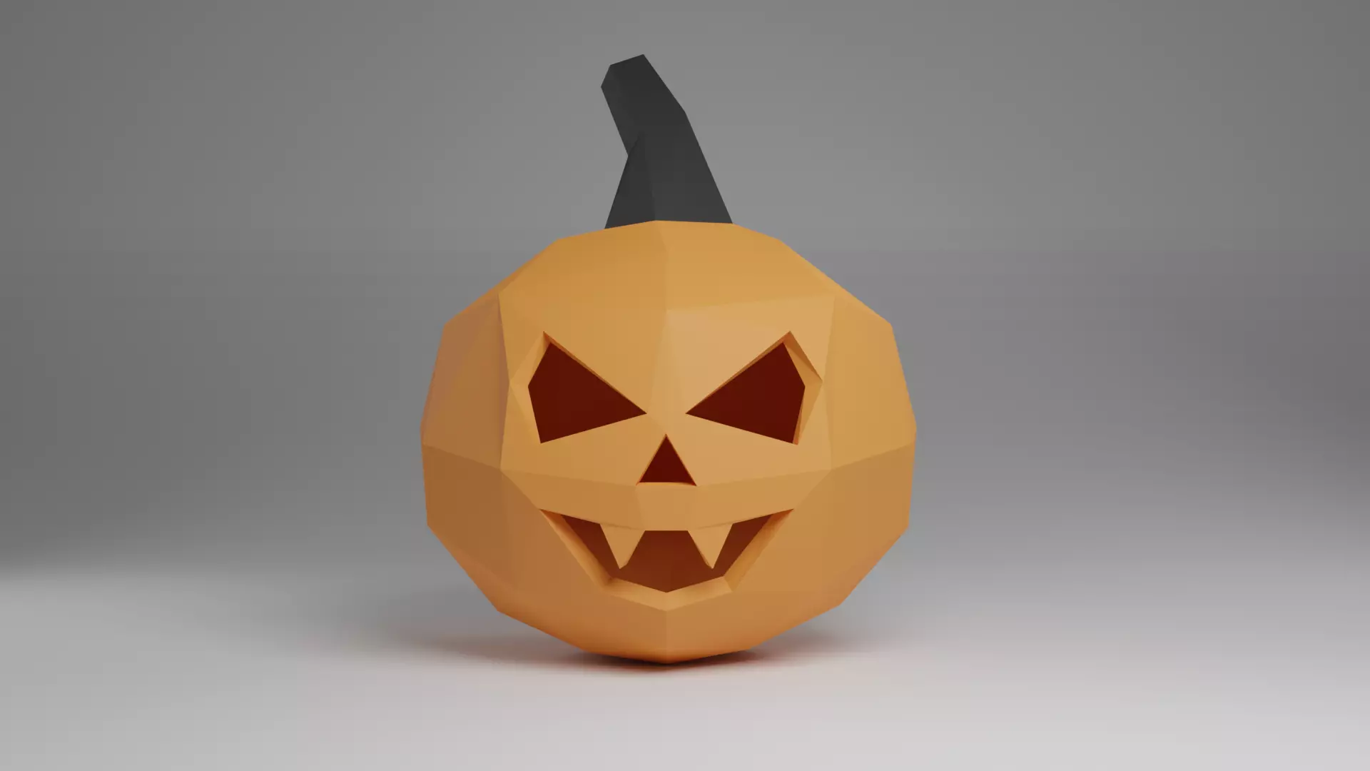 Scary pumpkin for Halloween Low-poly 3D model