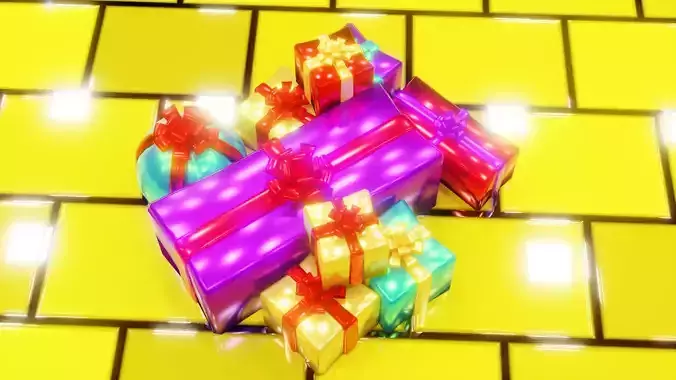 GIFT - THREE DIFFERENT DESIGNS Low-poly 3D model
