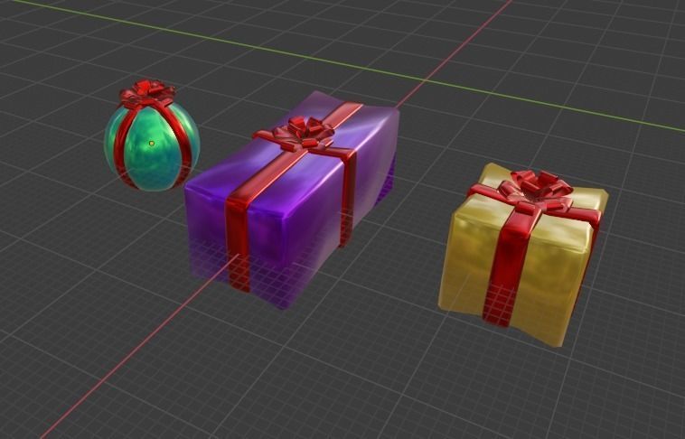 GIFT - THREE DIFFERENT DESIGNS Low-poly 3D model_2