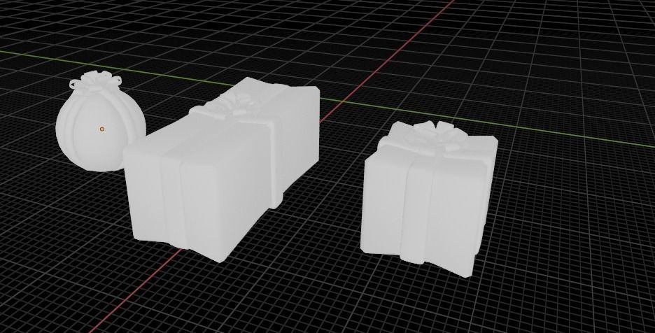 GIFT - THREE DIFFERENT DESIGNS Low-poly 3D model_4
