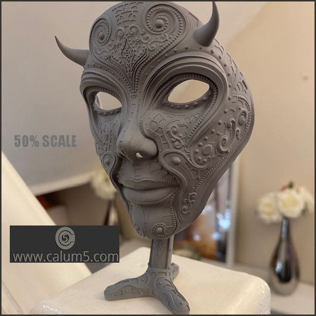 The Mask and free optional stand 3D print model_20