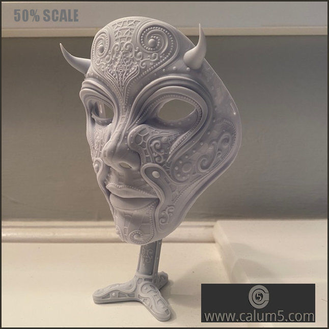 The Mask and free optional stand 3D print model_12
