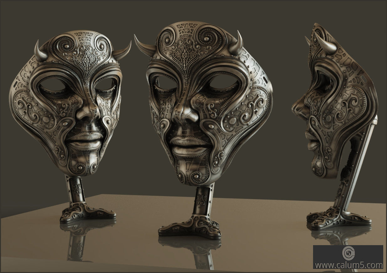The Mask and free optional stand 3D print model_31