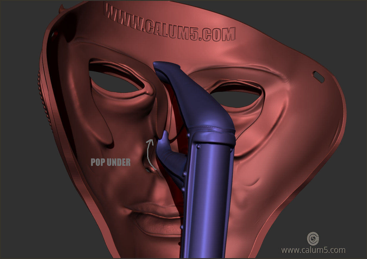 The Mask and free optional stand 3D print model_32