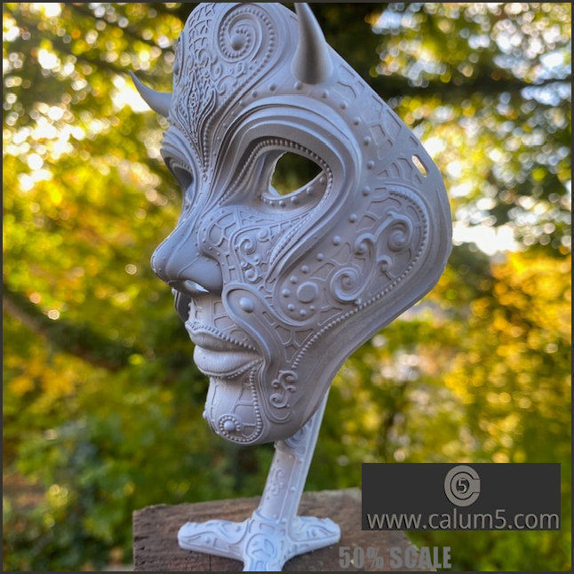 The Mask and free optional stand 3D print model_21