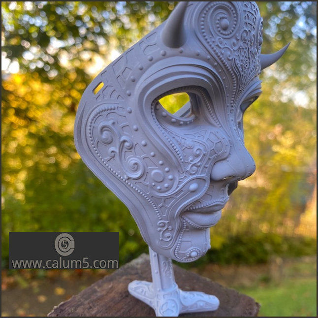 The Mask and free optional stand 3D print model_18