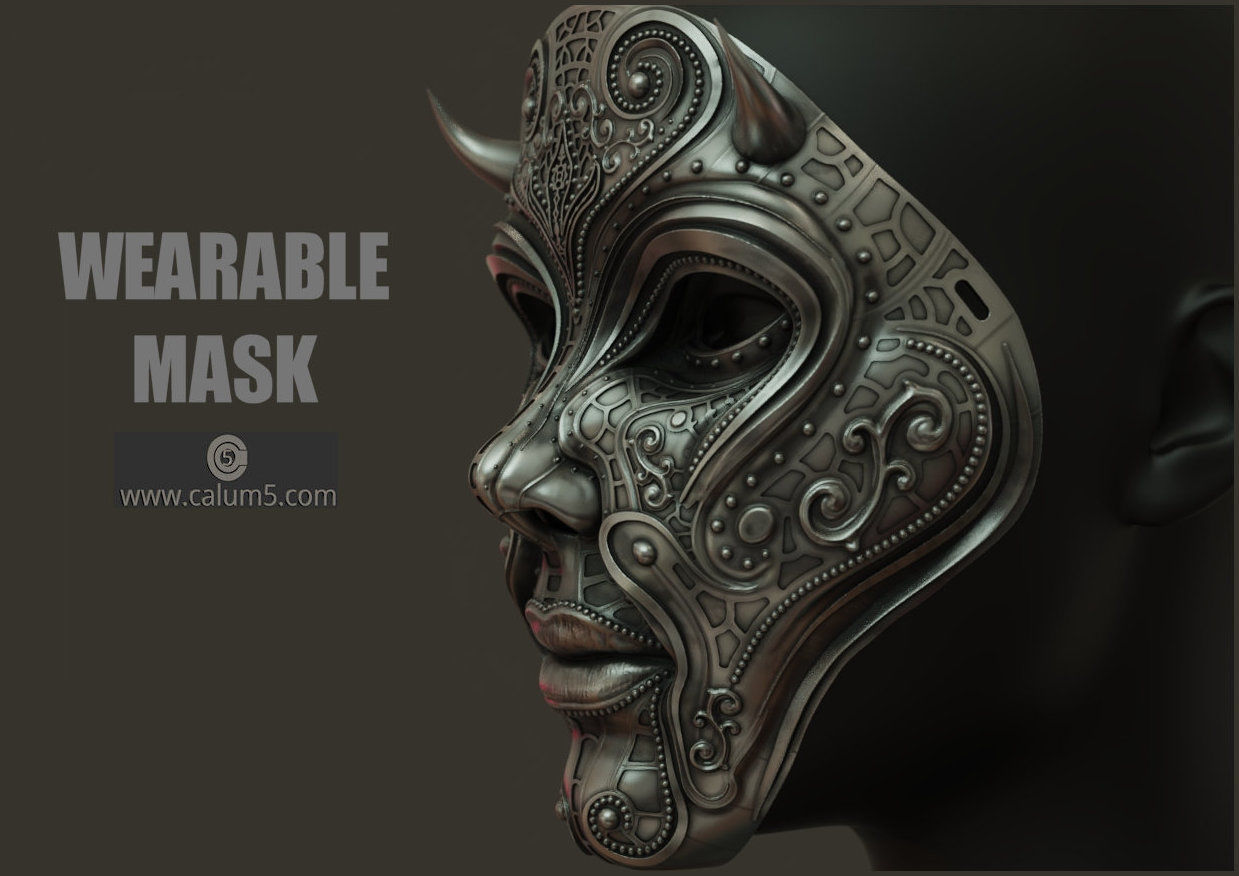The Mask and free optional stand 3D print model_2