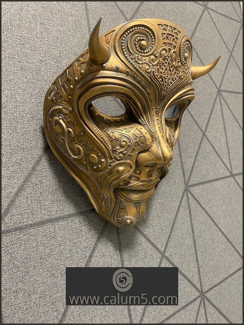 The Mask and free optional stand 3D print model_16