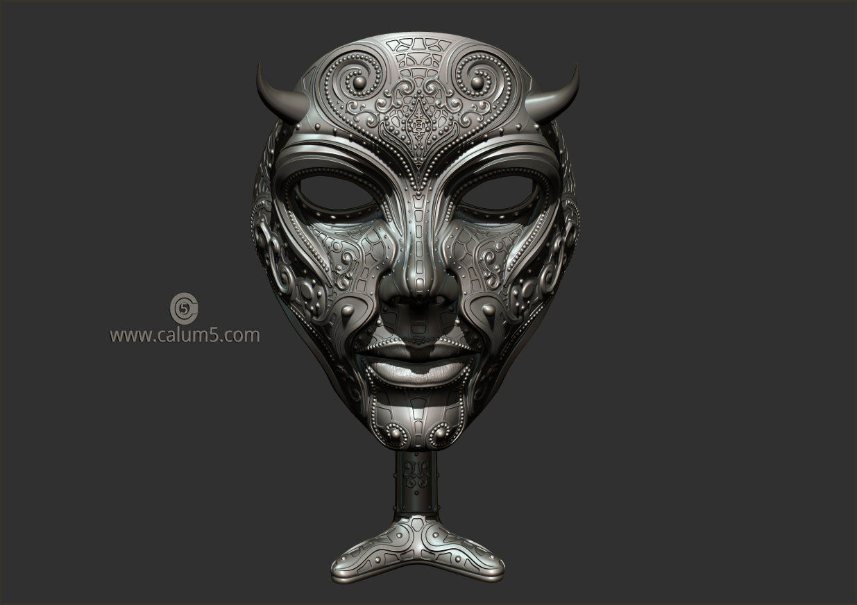 The Mask and free optional stand 3D print model_7