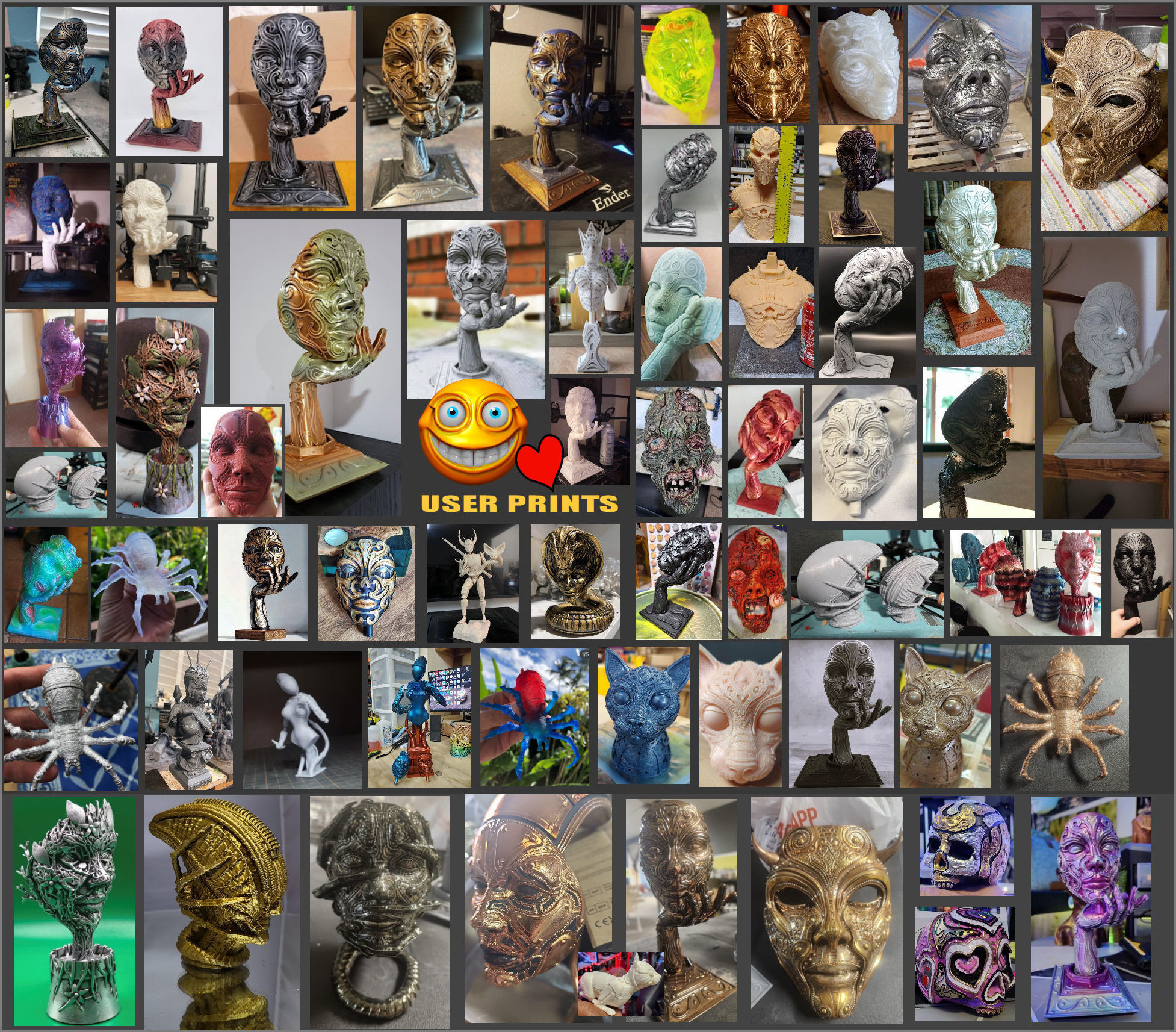 The Mask and free optional stand 3D print model_33