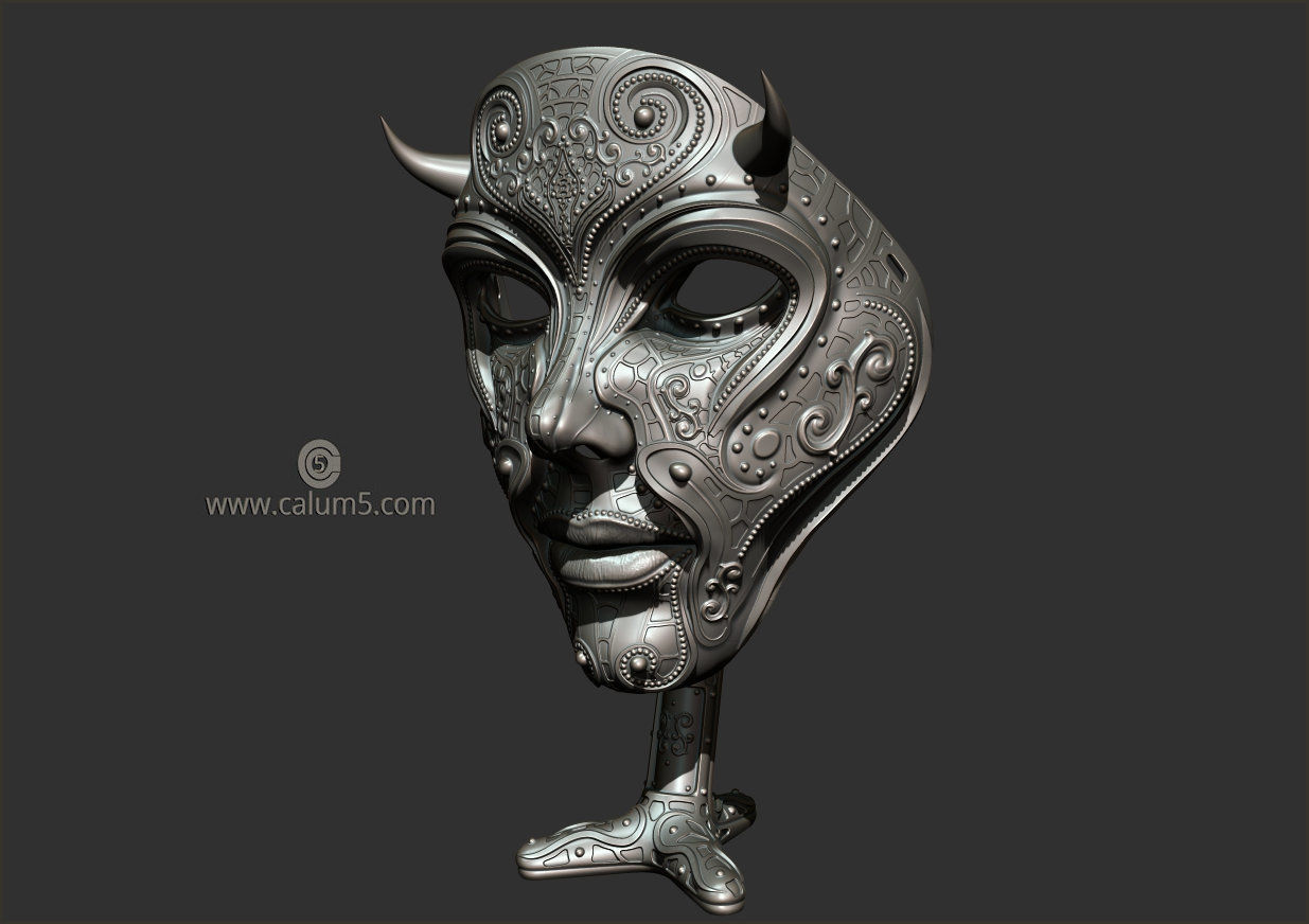 The Mask and free optional stand 3D print model_6