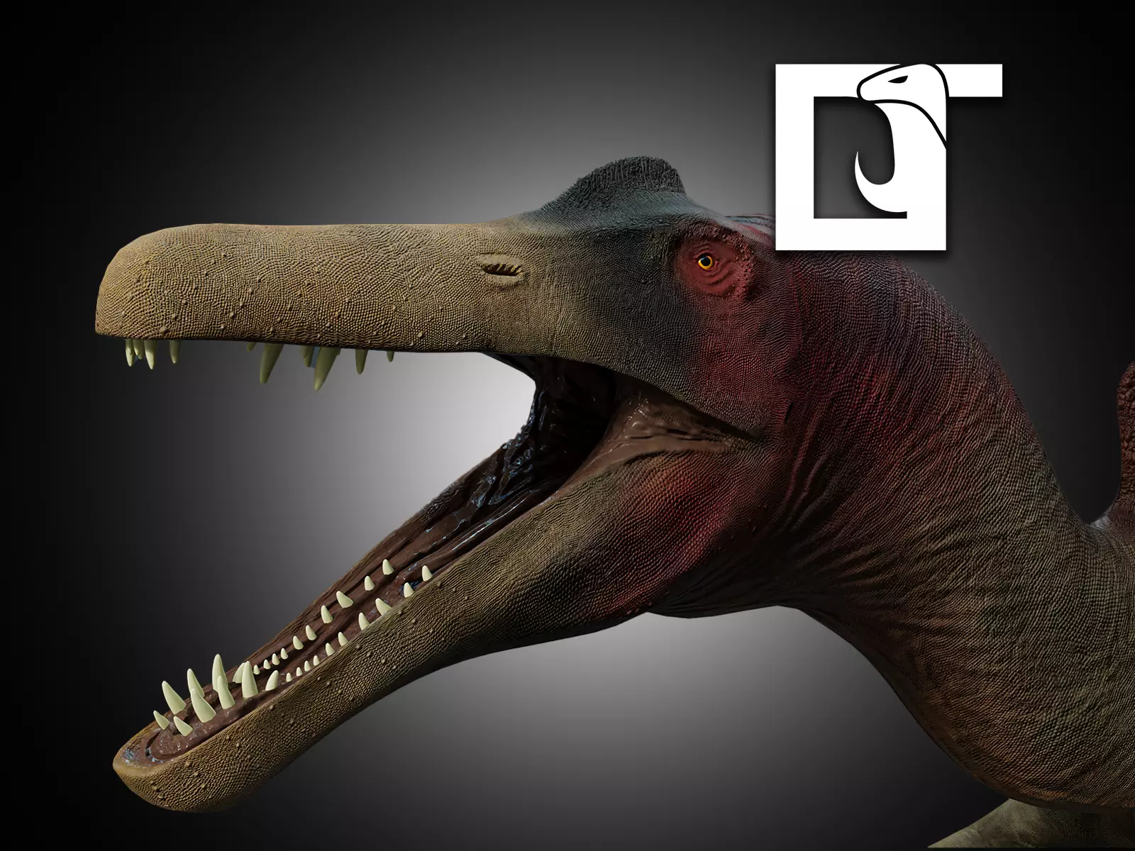 Spinosaurus dinosaur Low-poly 3D model_0