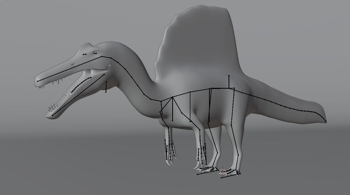 Spinosaurus dinosaur Low-poly 3D model_8