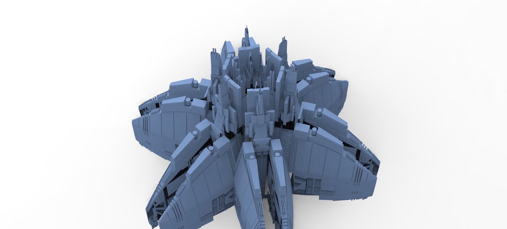 Sci-Fi Flower ring 6  3D model_1