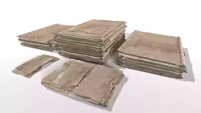 Cardboard Piles Low-poly 3D model