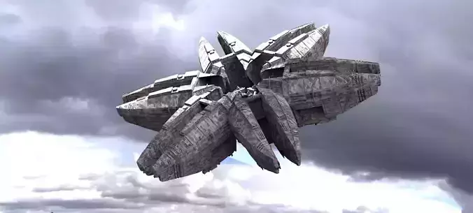 Sci-Fi dark Platforms Floating 2 3D model