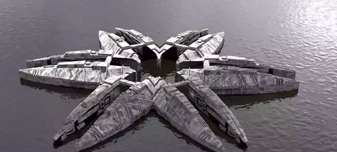 Sci-Fi dark Platforms Floating 3